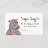 Safari Hippo Diaper Raffle Baby Dusche Begleitkarte (Vorderseite)