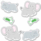 Safari Hippos und Elephants Aufkleber (Vorderseite)