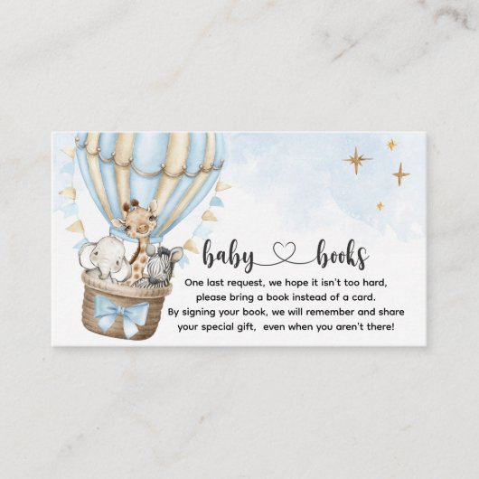 Safari Hot Air Ballon Buchanfrage Begleitkarte (Vorderseite)