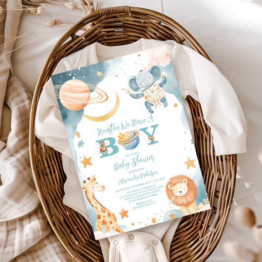 Safari Houston, wir haben einen Jungen im Weltraum Einladung