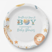 Safari Houston, wir haben einen Jungen im Weltraum Pappteller (Vorderseite)