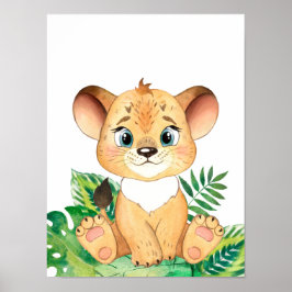 Safari im Dschungel Baby Löwenjunges Poster