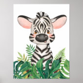 Safari im Dschungel Baby Zebra Poster (Vorne)