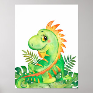 Safari im Jungle Baby Iguana Poster