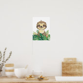 Safari im Jungle Baby Sloth Poster (Küche)