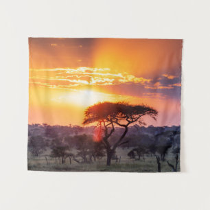Safari im Serengeti-Nationalpark Wandteppich