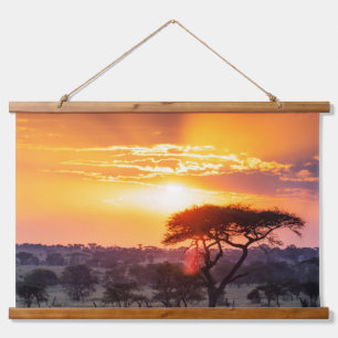 Safari im Serengeti-Nationalpark Wandteppich Mit Holzrahmen