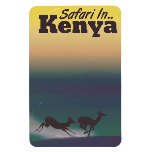Safari in Kenya vacation poster Magnet (Vertikal)