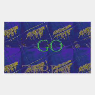 Safari Inspiriert Freude: Französisch Blau "Let's  Rechteckiger Aufkleber