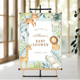 Safari-Junge Babydusche Begrüßungszeichen Poster