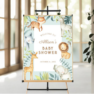 Safari-Junge Babydusche Begrüßungszeichen Poster