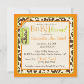 Safari-Jungen-orange Einladungs-Quadrat Einladung (Rückseite)