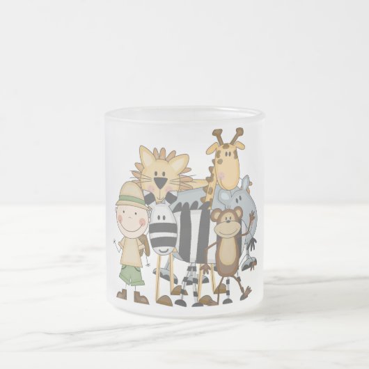 Safari-Jungen-T-Shirts und Geschenke Mattglastasse (Mittel)
