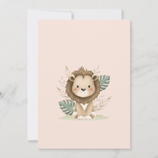 Safari Jungle 5th Birthday Invite Boy Einladung (Rückseite)