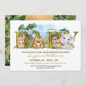 Safari Jungle Africa Animal Baby Shooter Einladung (Vorne/Hinten)