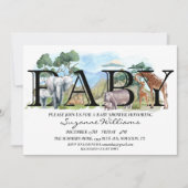 Safari Jungle Africa Tiermamas Babydusche Einladung (Vorderseite)