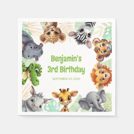 Safari Jungle Animal Child's Geburtstagsparty Serviette