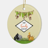 Safari Jungle Animal Illustration Baby Keramik Ornament (Links)