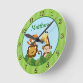 Safari Jungle Animal Kinderzimmer Wall Clock Runde Wanduhr (Winkel)