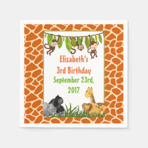 Safari Jungle Animal Theme Geburtstagsparty Serviette