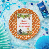 Safari Jungle Animal Theme Happy Birthday Pappteller (Party)