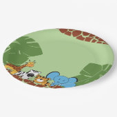 Safari Jungle Animal Theme Party Pappteller (Schrägansicht)