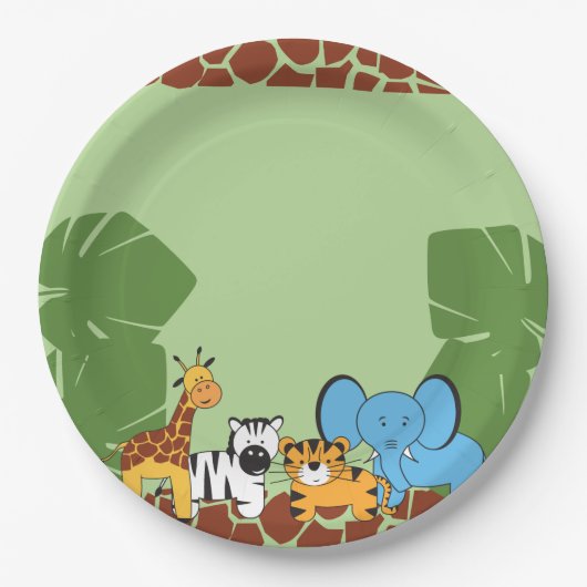 Safari Jungle Animal Theme Party Pappteller (Vorderseite)