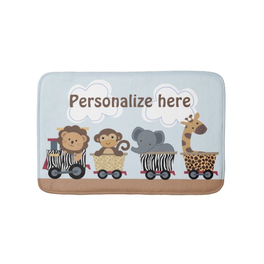 Safari Jungle Animal Train Kid's Badematte (Vorderseite)