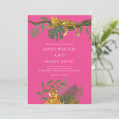 Safari Jungle Animal Wedding Einladung (Stehend Vorderseite)