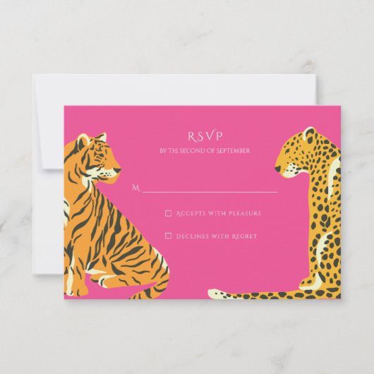 Safari Jungle Animal Wedding RSVP Karte (Vorderseite)