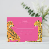Safari Jungle Animal Wedding RSVP Karte (Stehend Vorderseite)