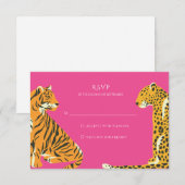 Safari Jungle Animal Wedding RSVP Karte (Vorne/Hinten)