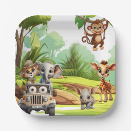 Safari Jungle Animal Wild Ein 1. Geburtstag Party Pappteller