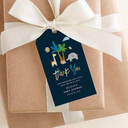 Safari Jungle Animal Wild One Baby Shower Gefallen Geschenkanhänger