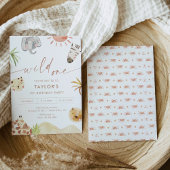 SAFARI Jungle Animals 1. Geburtstag Party Einladung