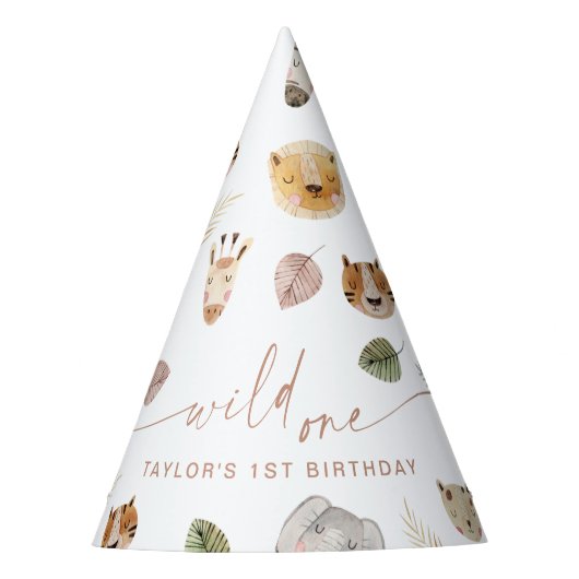 SAFARI Jungle Animals 1. Geburtstag Partyhütchen (Vorderseite)