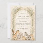 Safari Jungle Animals Arch Baby Shower Einladung (Vorderseite)