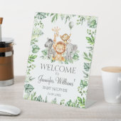 Safari Jungle Animals Baby Boy Dusche Begrüßungsze Sockelschild (In SItu)