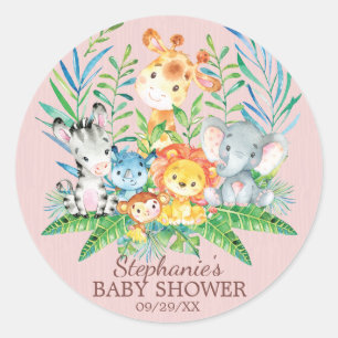 Safari Jungle Animals Baby Dusche Gefallen Sticker