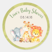 Safari Jungle Animals Baby Dusche Gefallen Sticker (Vorderseite)