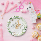 Safari Jungle Animals Baby Shower Paper Plates Pappteller (Party)