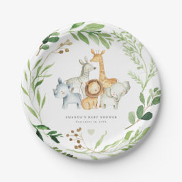 Safari Jungle Animals Baby Shower Paper Plates Pappteller