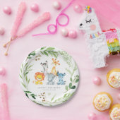 Safari Jungle Animals Baby Shower Paper Plates Pappteller (Party)