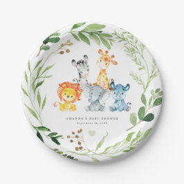 Safari Jungle Animals Baby Shower Paper Plates Pappteller