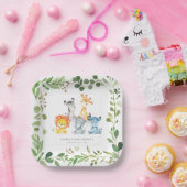 Safari Jungle Animals Baby Shower Paper Plates Pappteller (Party)