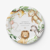 Safari Jungle Animals Baby Shower Paper Plates Pappteller (Vorderseite)