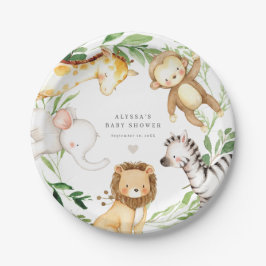 Safari Jungle Animals Baby Shower Paper Plates Pappteller