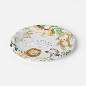Safari Jungle Animals Baby Shower Paper Plates Pappteller (Schrägansicht)
