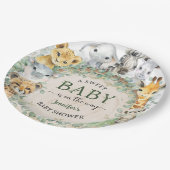 Safari Jungle Animals Baby Shower Tropical   Pappteller (Schrägansicht)