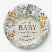 Safari Jungle Animals Baby Shower Tropical   Pappteller (Vorderseite)
